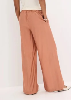Palazzo-Hose aus strukturiertem Viskose-Mix Damen Bekleidung·Kleider|Hosen