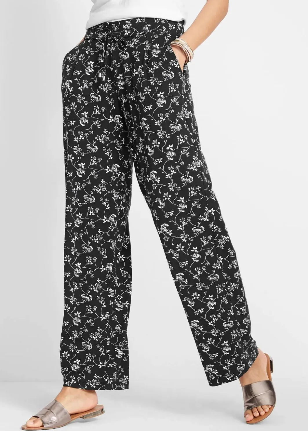 Clearance Palazzo-Hose aus Viskose-Mix Damen Nachhaltigere Materialien|Hosen