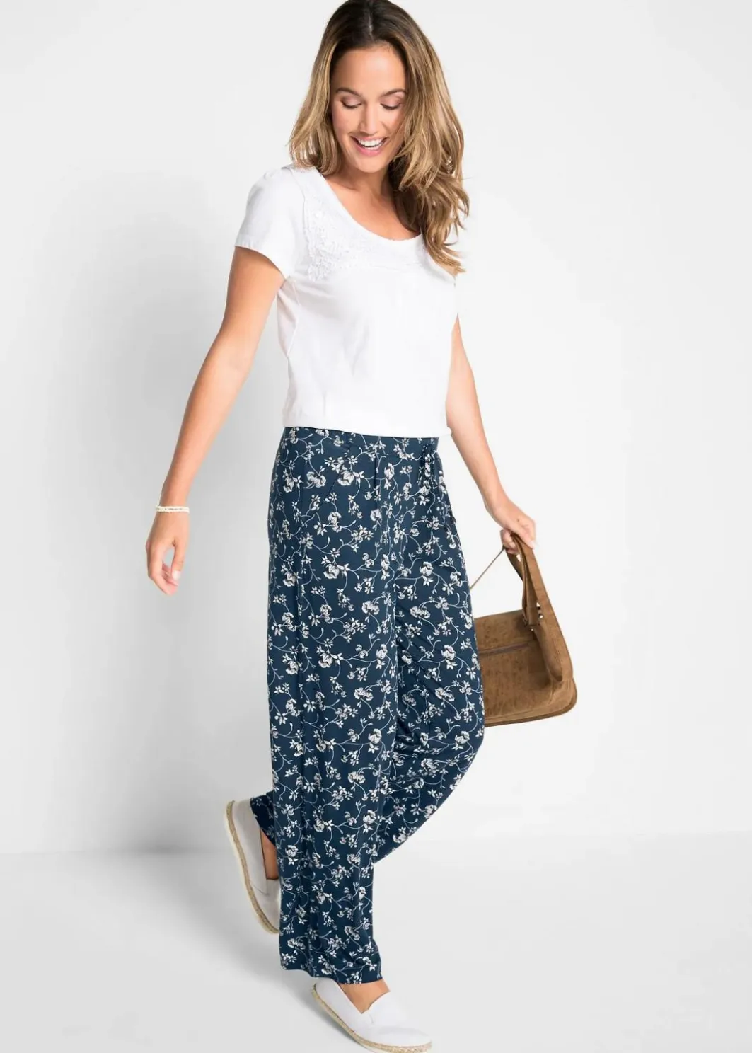 Outlet Palazzo-Hose aus Viskose-Mix Damen Bekleidung·Kleider|Hosen