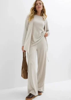 Hot Palazzo-Hose in Strickoptik Damen Zweiteiler & Sets|Hosen