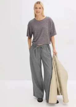 Damen bonprix Bekleidung·Kleider|Hosen|Palazzo-Hose in Wolloptik