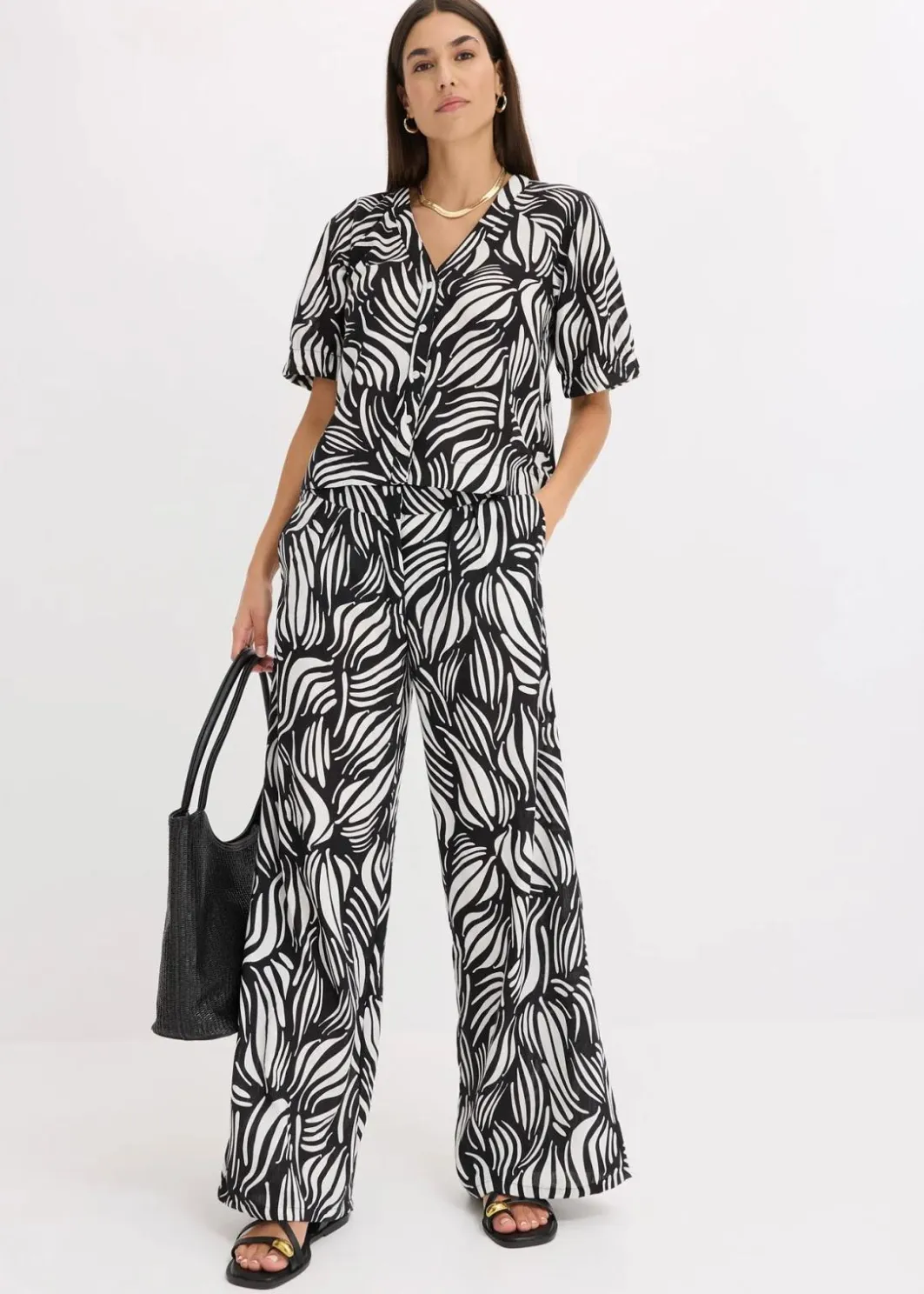 New Palazzo-Hose mit Bequembund Damen Bekleidung·Kleider|Hosen
