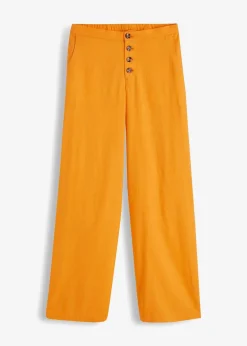Damen bonprix Hosen|Bekleidung·Kleider|Palazzo-Hose mit Leinen