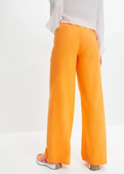 Damen bonprix Hosen|Bekleidung·Kleider|Palazzo-Hose mit Leinen