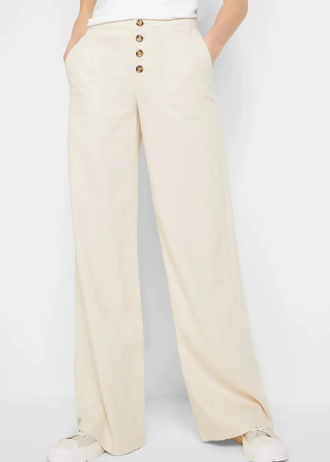 Best Palazzo-Hose mit Leinen Damen Bekleidung·Kleider|Hosen
