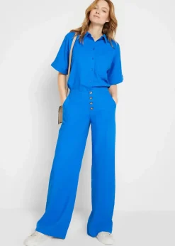 Hot Palazzo-Hose mit Leinen Damen Hosen|Bekleidung·Kleider