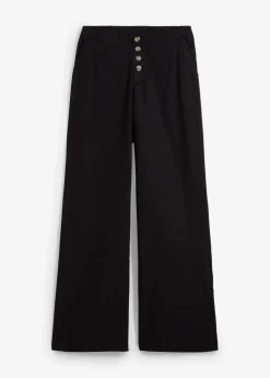 Damen bonprix Hosen|Bekleidung·Kleider|Palazzo-Hose mit Leinen