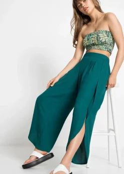 New Palazzo-Hose mit Schlitz Damen Bekleidung·Kleider|Hosen