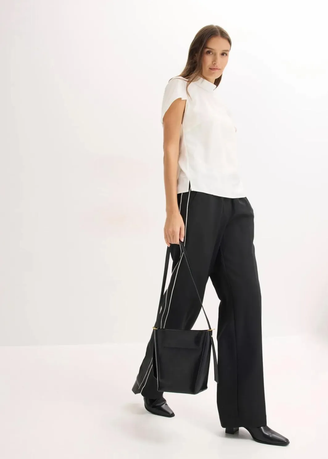 New Palazzo-Hose mit Zierstreifen Damen Bekleidung·Kleider|Hosen