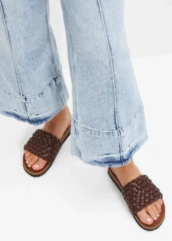 Sale Pantoletten in Flechtoptik Damen Sommerschuhe
