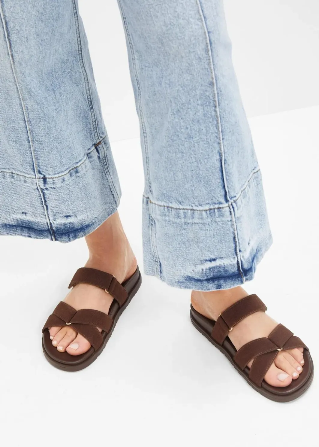 Best Pantoletten mit verstellbarem Riemen Damen Strandmode|Sommerschuhe