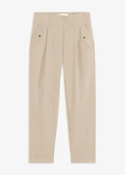 Best Paperbag Twillhose aus Baumwolle Damen Bekleidung·Kleider|Hosen
