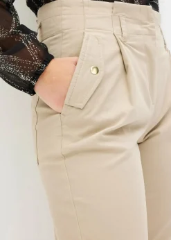 Best Paperbag Twillhose aus Baumwolle Damen Bekleidung·Kleider|Hosen