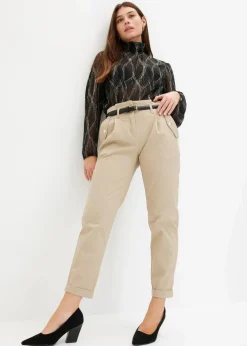 Best Paperbag Twillhose aus Baumwolle Damen Bekleidung·Kleider|Hosen