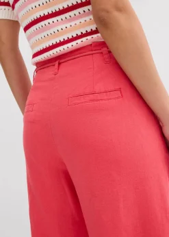 Damen bonprix Hosen|Bekleidung·Kleider|Paperbag-Hose aus luftigem Leinen-Mix