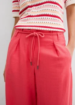 Damen bonprix Hosen|Bekleidung·Kleider|Paperbag-Hose aus luftigem Leinen-Mix