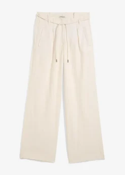 Damen bonprix Bekleidung·Kleider|Hosen|Paperbag-Hose aus luftigem Leinen-Mix