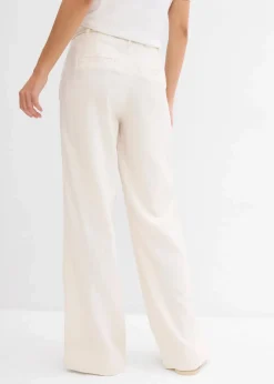 Damen bonprix Bekleidung·Kleider|Hosen|Paperbag-Hose aus luftigem Leinen-Mix