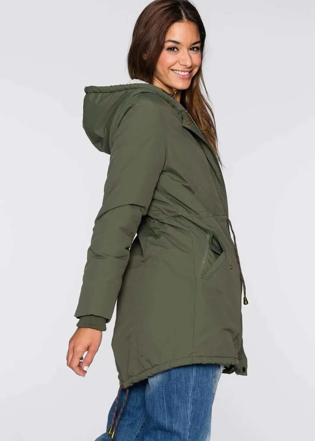 Damen bonprix Bekleidung·Hosen|Jacken & Mäntel|Parka mit Teddy-Futter