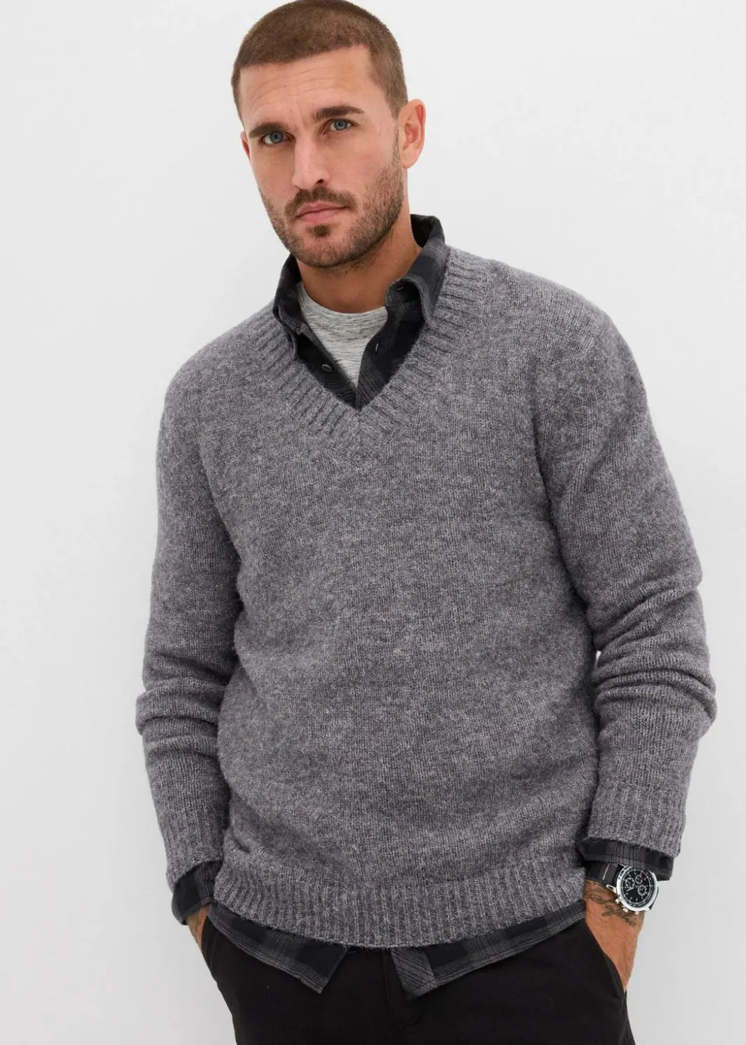 Discount pflegeleichter Grobstrick-Pullover Herren Große Größen|Pullover & Strickjacken