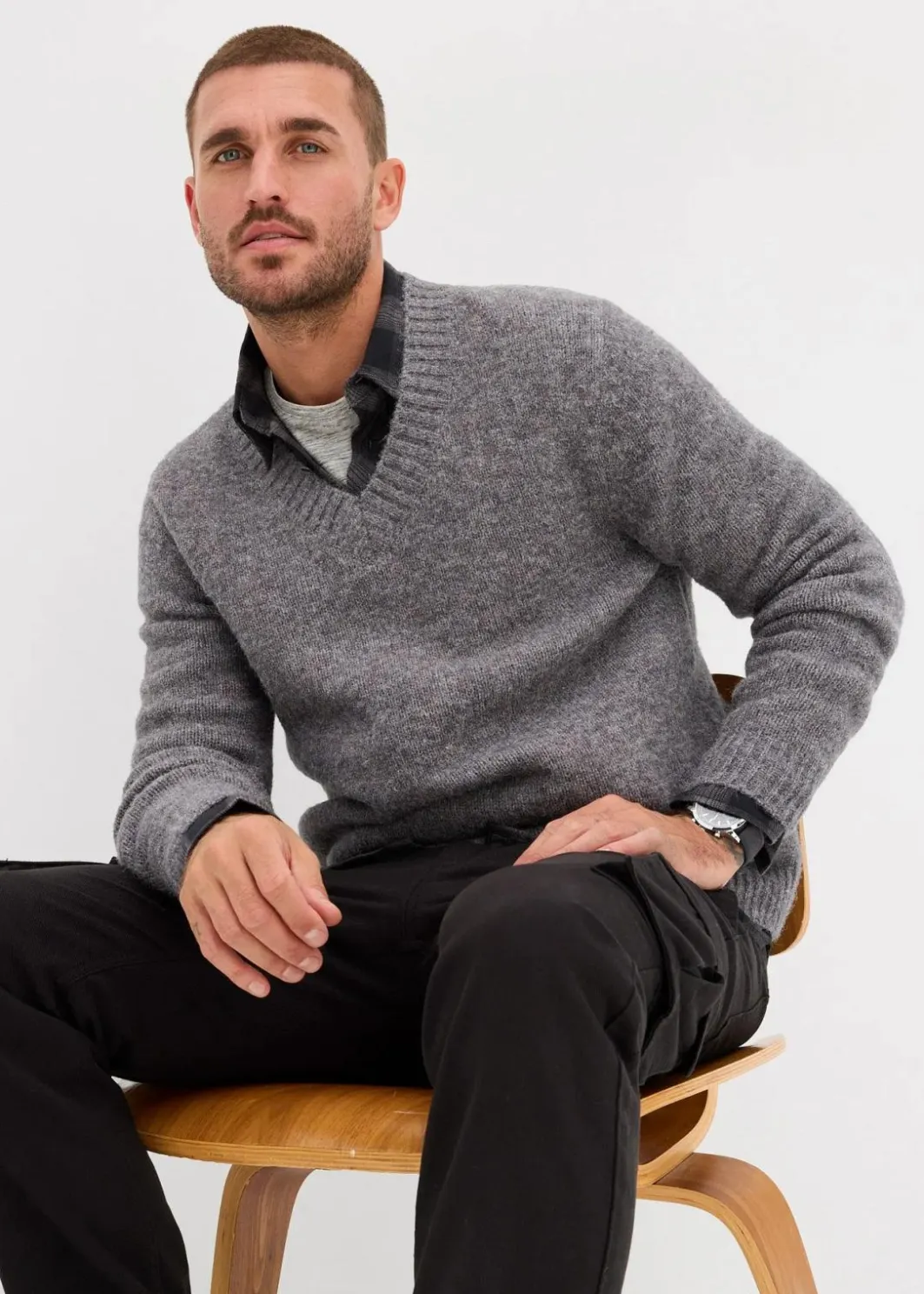 Discount pflegeleichter Grobstrick-Pullover Herren Große Größen|Pullover & Strickjacken