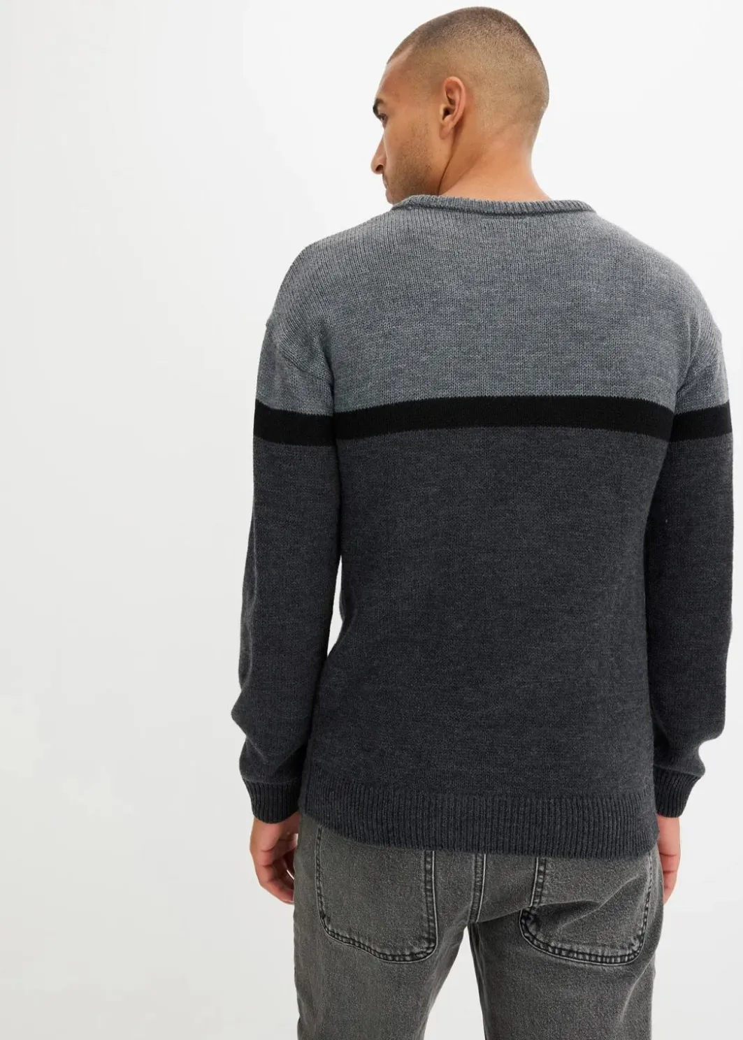 Best pflegeleichter Rundhalspullover im Colourblocking-Design Herren Große Größen|Pullover & Strickjacken