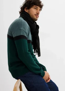 Herren bonprix Pullover & Strickjacken|Große Größen|pflegeleichter Rundhalspullover im Colourblocking-Design
