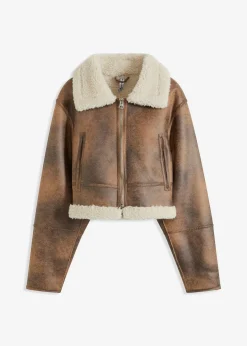 Clearance Pilotenjacke aus Lammfellimitat Damen Jacken & Mäntel