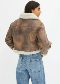 Clearance Pilotenjacke aus Lammfellimitat Damen Jacken & Mäntel