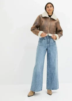Clearance Pilotenjacke aus Lammfellimitat Damen Jacken & Mäntel