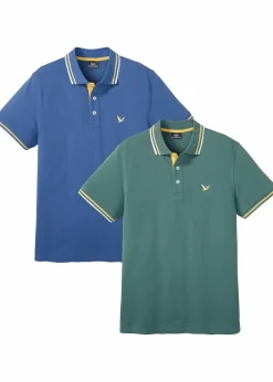 Best Piqué-Poloshirt aus reiner Baumwolle (2er Pack) Herren Große Größen|Shirts & Polos