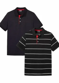 Herren bonprix Shirts & Polos|Piqué-Poloshirt aus reiner Baumwolle (2er Pack)