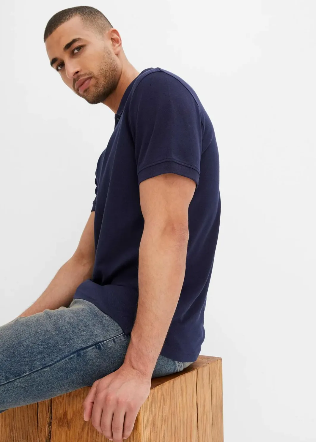 Herren bonprix Große Größen|Basics|Piqué-Poloshirt aus reiner Bio-Baumwolle