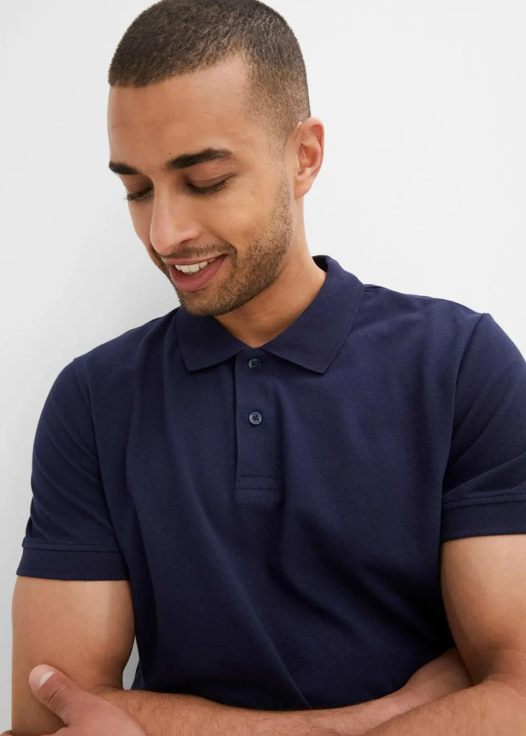 Herren bonprix Große Größen|Basics|Piqué-Poloshirt aus reiner Bio-Baumwolle