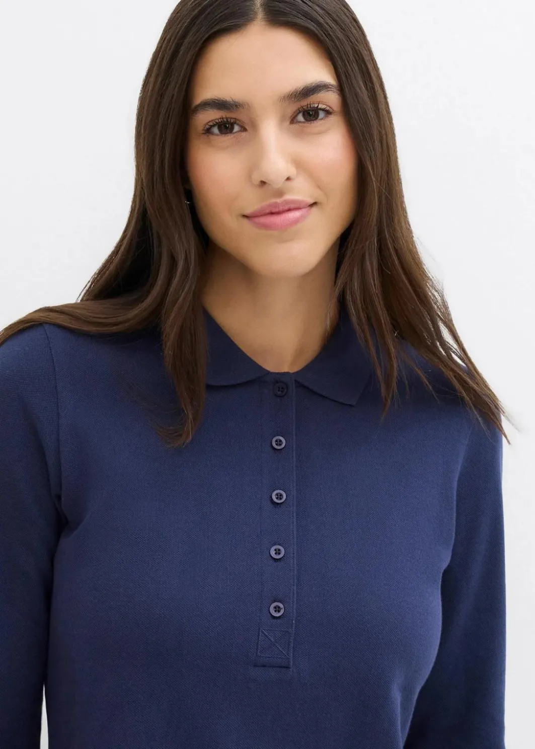 Damen bonprix Bekleidung·Röcke|Nachhaltigere Materialien|Piqué-Poloshirt aus reiner Bio-Baumwolle