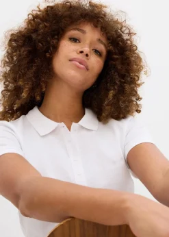 New Piqué-Poloshirt aus reiner Bio-Baumwolle Damen Nachhaltigere Materialien|Shirts & Tops