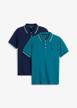 Herren bonprix Shirts & Polos|Große Größen|Piqué-Poloshirt aus reiner Baumwolle (2er Pack)