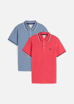 Sale Piqué-Poloshirt aus reiner Baumwolle (2er Pack) Herren Shirts & Polos|Große Größen