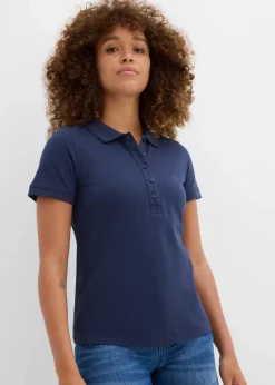 Damen bonprix Nachhaltigere Materialien|Shirts & Tops|Piqué-Poloshirt aus reiner Bio-Baumwolle