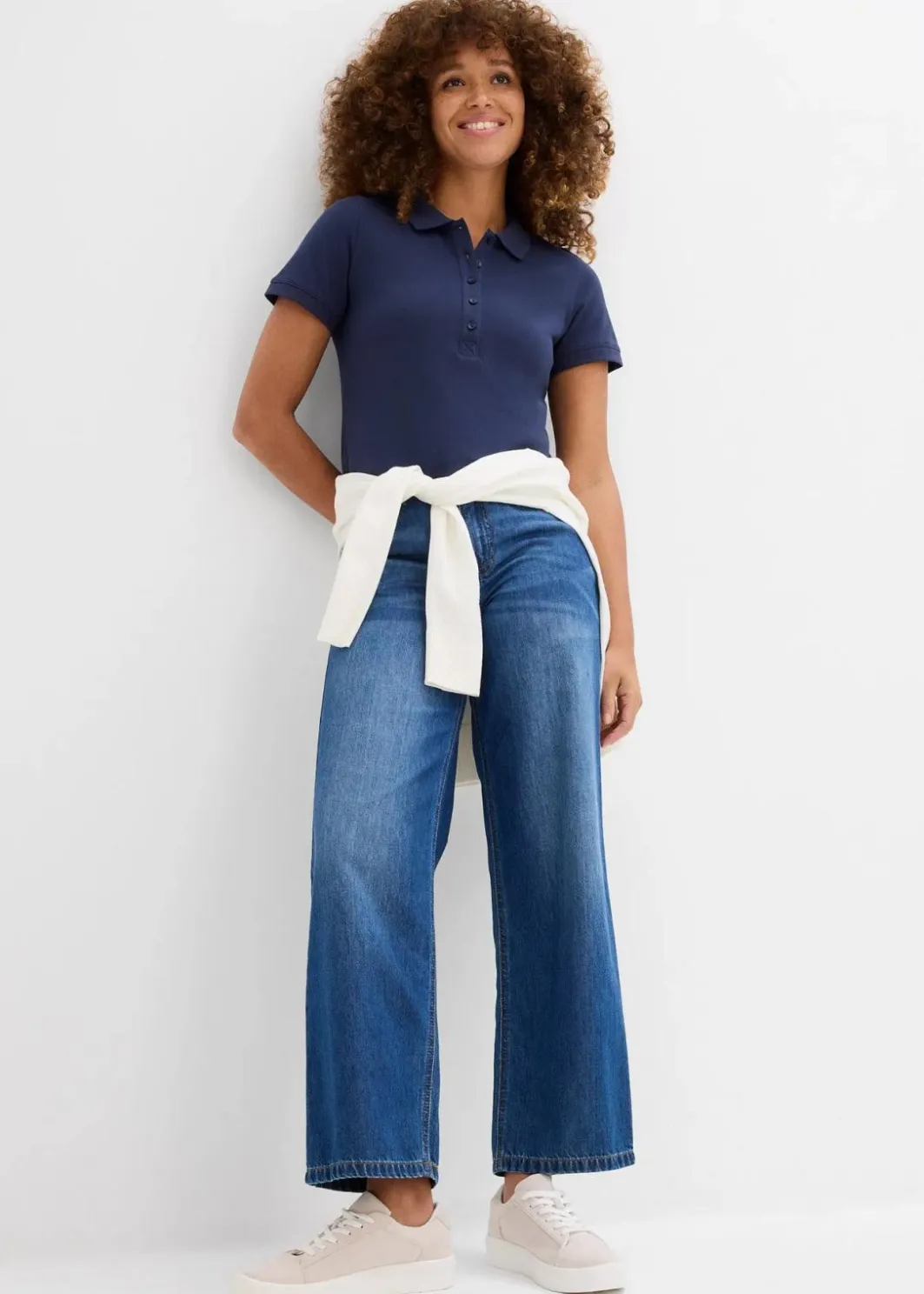 Damen bonprix Nachhaltigere Materialien|Shirts & Tops|Piqué-Poloshirt aus reiner Bio-Baumwolle