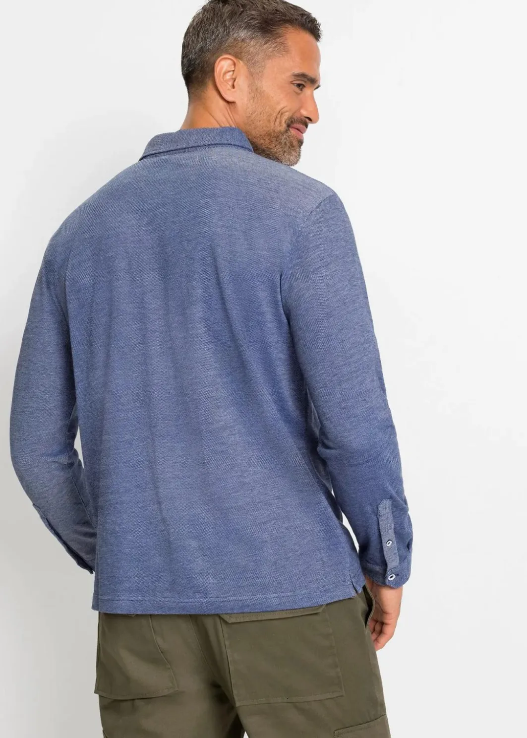 Herren bonprix Große Größen|Shirts & Polos|Piqué-Poloshirt, Langarm