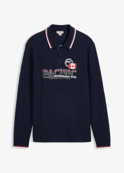 Herren bonprix Shirts & Polos|Piqué-Poloshirt, Langarm aus reiner Bio-Baumwolle