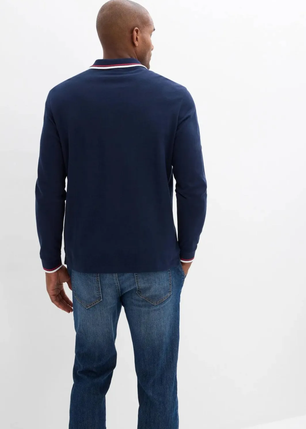 Herren bonprix Shirts & Polos|Piqué-Poloshirt, Langarm aus reiner Bio-Baumwolle