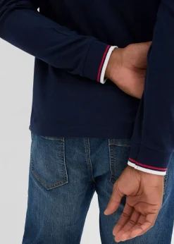 Herren bonprix Shirts & Polos|Piqué-Poloshirt, Langarm aus reiner Bio-Baumwolle