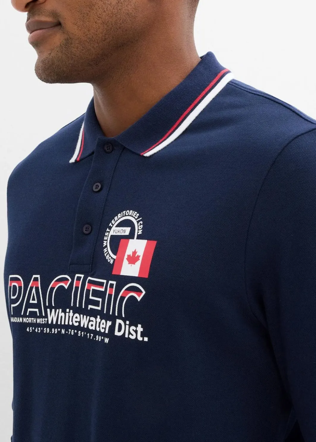 Herren bonprix Shirts & Polos|Piqué-Poloshirt, Langarm aus reiner Bio-Baumwolle