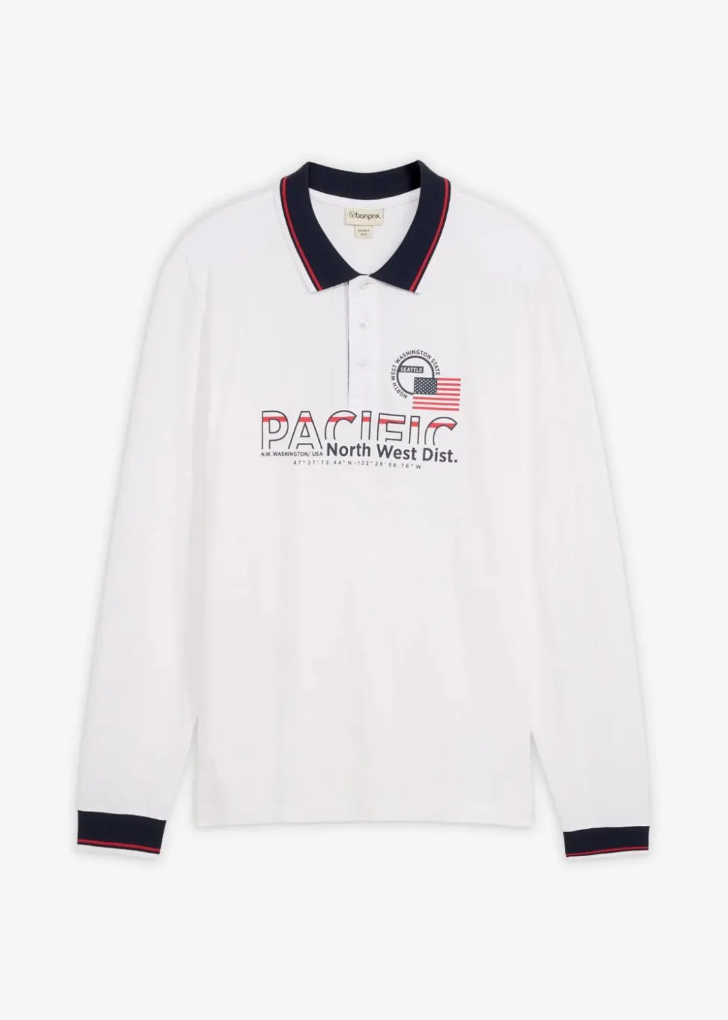 Herren bonprix Shirts & Polos|Piqué-Poloshirt, Langarm aus reiner Bio-Baumwolle