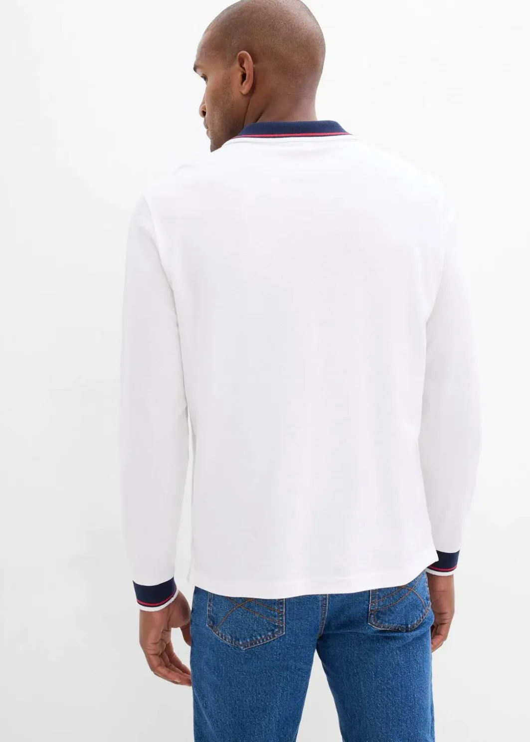 Herren bonprix Shirts & Polos|Piqué-Poloshirt, Langarm aus reiner Bio-Baumwolle