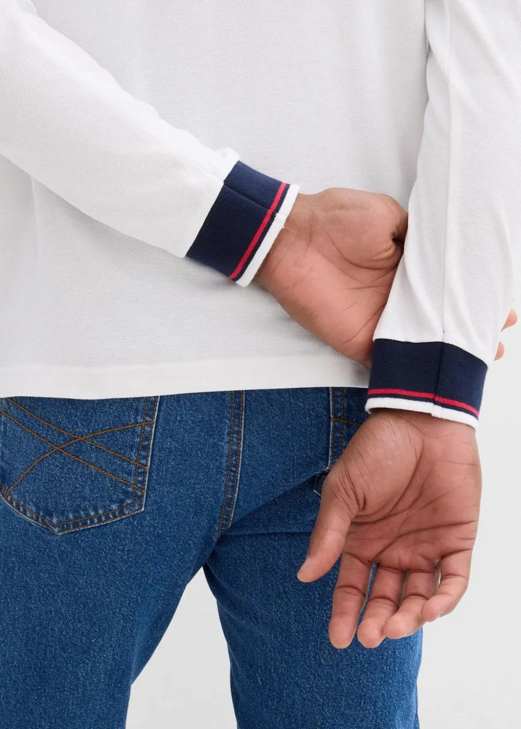 Herren bonprix Shirts & Polos|Piqué-Poloshirt, Langarm aus reiner Bio-Baumwolle