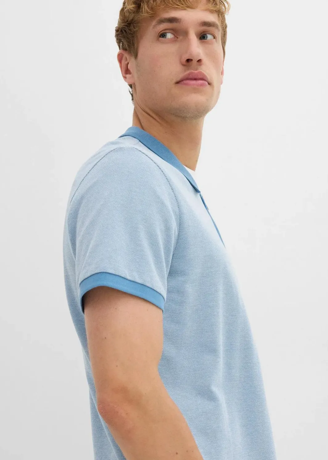 Herren bonprix Große Größen|Shirts & Polos|Piqué-Poloshirt mit Reißverschluss