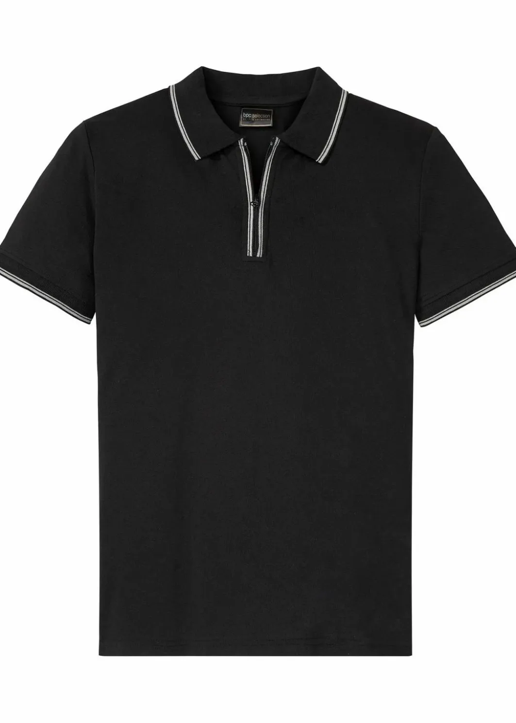 Discount Piqué-Poloshirt mit Reißverschluss aus reiner Baumwolle Herren Große Größen|Shirts & Polos